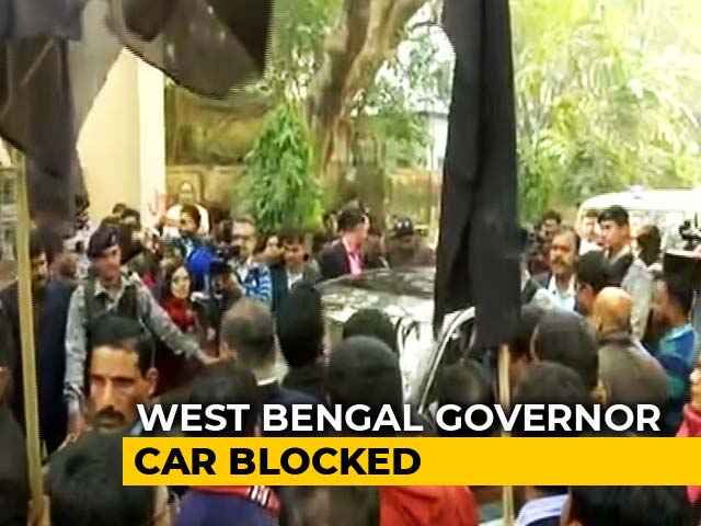 West Bengal Governor's Car Surrounded By Protesting Students In Kolkata