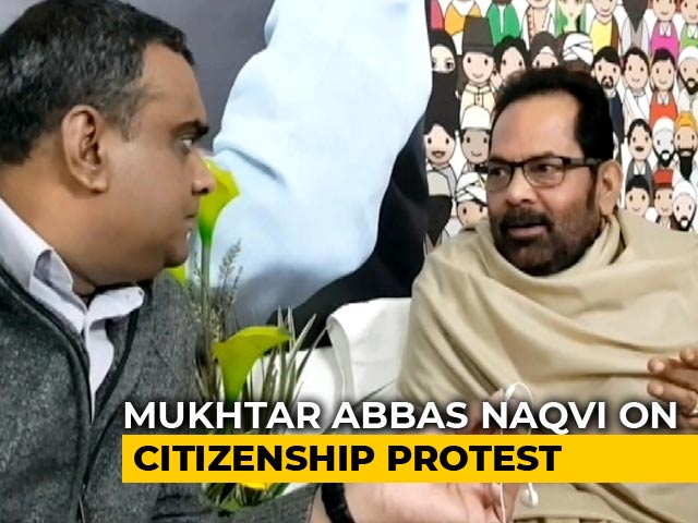 "Condemn Any Form Of Violence": Mukhtar Abbas Naqvi On Citizenship Law Protests