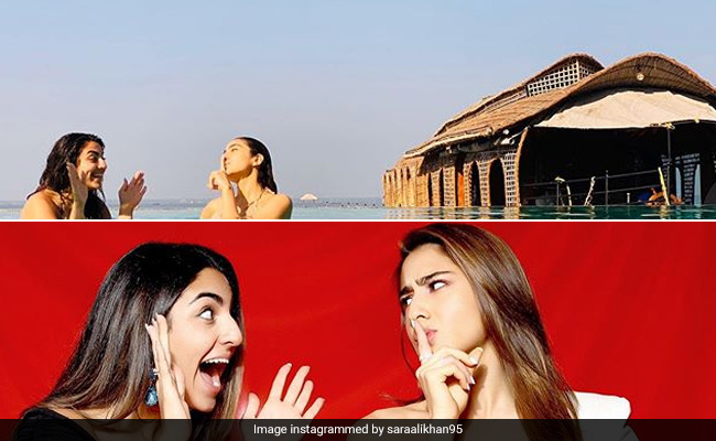 समुद्र और स्टूडियो में एक जैसे पोज देती नजर आईं सारा अली खान, देखें Photos