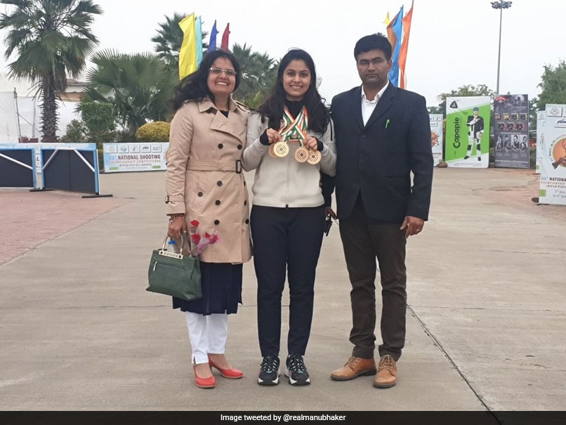 Manu Bhaker Wins Gold Medals In Senior, Junior 10m Air Pistol Events In National Shooting Championship Manu Bhaker Wins Gold Medals In Senior, Junior 10m Air Pistol Events In National Shooting Championship