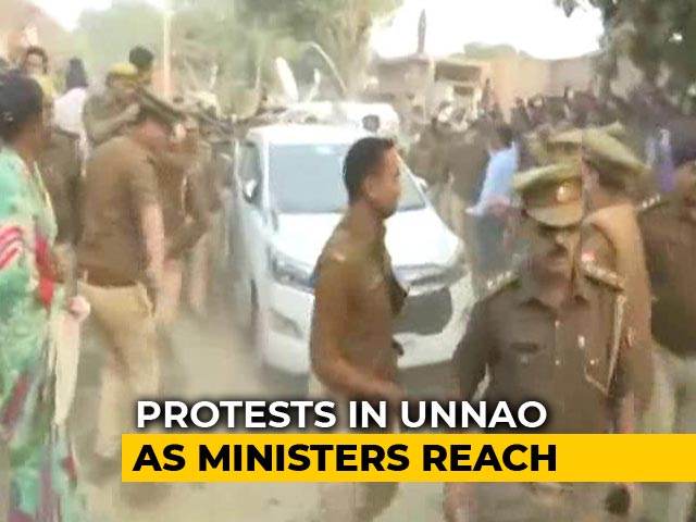 Protests In Unnao Village As Ministers Visit Family Of Woman Set On Fire