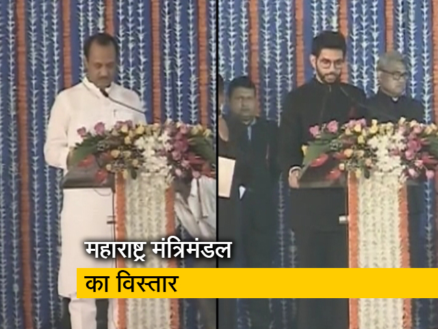 उद्धव ठाकरे मंत्रिमंडल में आदित्‍य ठाकरे और अजित पवार समेत 36 मंत्रियों ने ली शपथ