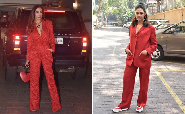 Like Deepika Padukone And Malaika Arora, Get Suited Up In Red