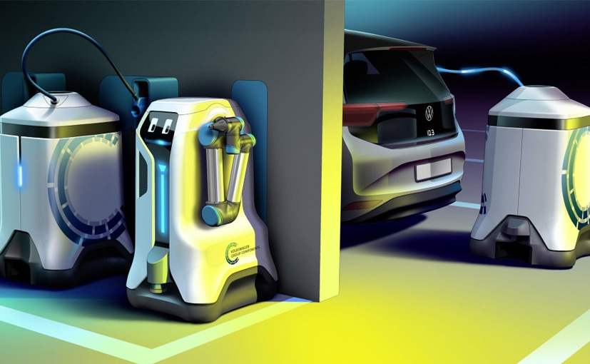 Volkswagen Develops A Mobile Charging Robot For An Electric Car
