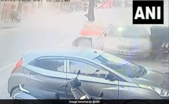 Video Shows Speeding Sedan Hits Two Cyclists, Rams Car In Haryana