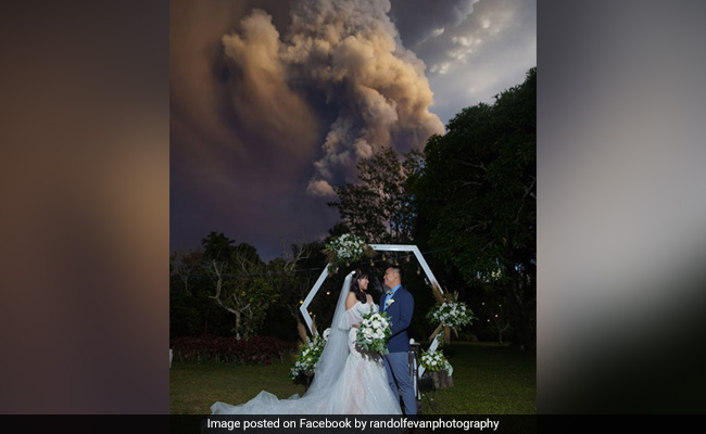 Couple Gets Married As Volcano Erupts Behind Them