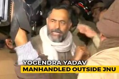 Yogendra Yadav Manhandled Outside JNU As Masked Men Rampage On Campus Yogendra Yadav Manhandled Outside JNU As Masked Men Rampage On Campus