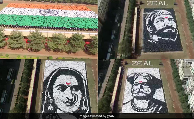 महाराष्ट्र में 4000 छात्रों ने बनाई ह्यूमन पेंटिंग, गिनीज बुक ऑफ वर्ल्ड रिकॉर्ड में पाई जगह