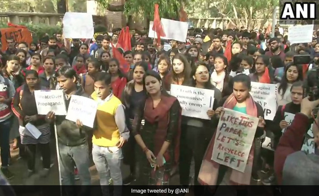 ABVP Protest March In Delhi University Against "Red Terror In JNU"