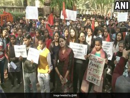 ABVP Protest March In Delhi University Against "Red Terror In JNU" ABVP Protest March In Delhi University Against "Red Terror In JNU"