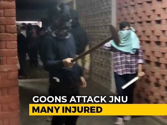 Shocking Video Shows Assailants Attacking JNU Students With Iron Rods