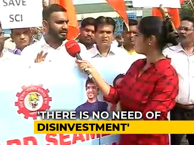 Navratna PSU Companies Protest Against Disinvestment In Mumbai