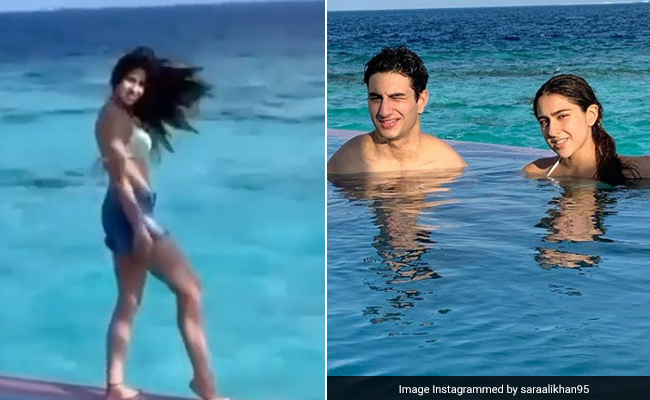 सारा अली खान फिर बनीं सुर्खियों का हिस्सा, पूल में भाई के साथ यूं मस्ती करती आईं नजर- देखें Photos और Video