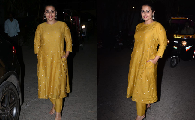 Get Ethnic Looks On Point Like Vidya Balan In A Chic Mustard Suit