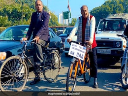 Vijay Goel Cycles To Parliament With Placard On Citizenship Amendment Act Vijay Goel Cycles To Parliament With Placard On Citizenship Amendment Act