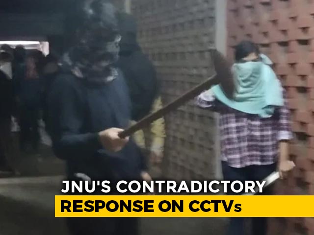 "CCTV Video With Cops", Says JNU After Claiming No Footage Of Mob Attack