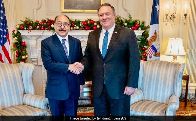 Indian Envoy's Farewall Call On US Secretary Of State Mike Pompeo