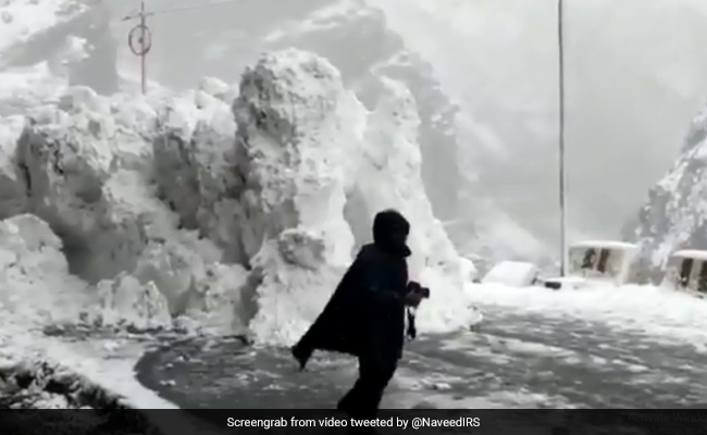 On Camera, Tourists Rush To Escape Avalanche On Himachal Road