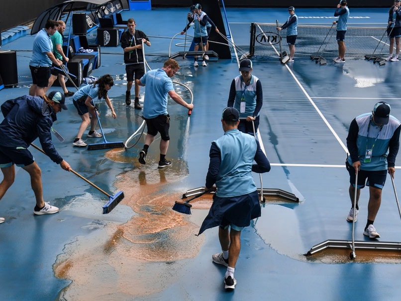 Mud Stops Play: After Smog, Wind, Rain, New Challenge For Australian Open Mud Stops Play: After Smog, Wind, Rain, New Challenge For Australian Open
