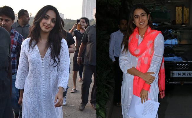 Sara Ali Khan To Kiara Advani, White <i>Chikankari</i> Suits Are Ethnic Must-Haves