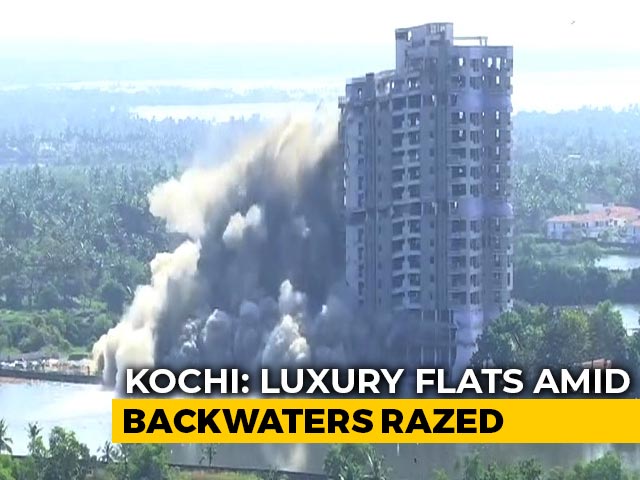 Watch: Luxury Flats Amid Backwaters Razed With Explosives In Kochi