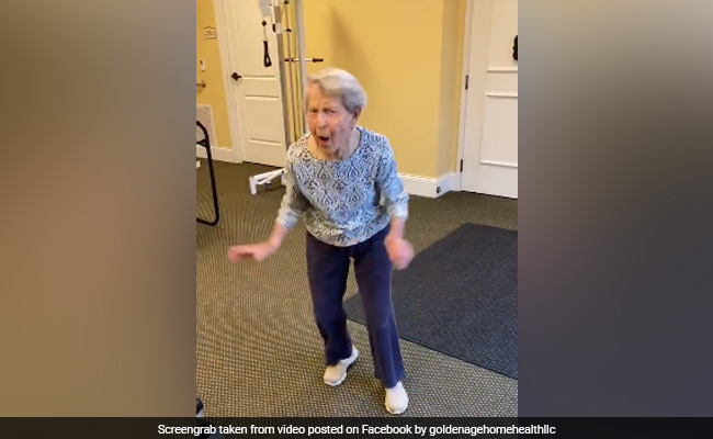 अस्‍पताल से घर लौटी 91 साल की महिला, किया जबरदस्त डांस, देखें Video