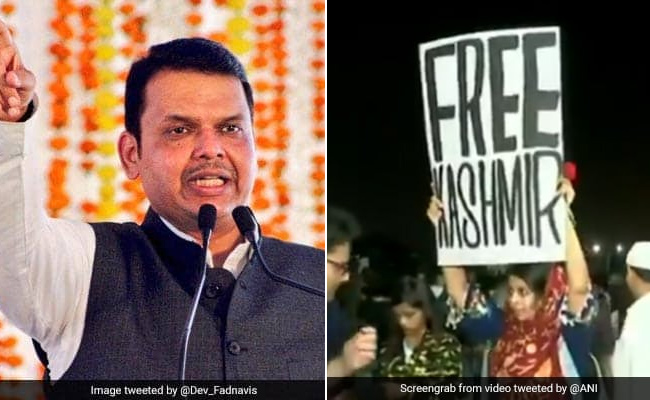 JNU हिंसा के खिलाफ प्रदर्शन में दिखा 'Free Kashmir' का पोस्टर, फडणवीस ने उद्धव ठाकरे से पूछा- क्या इसे बर्दाश्त करेंगे?