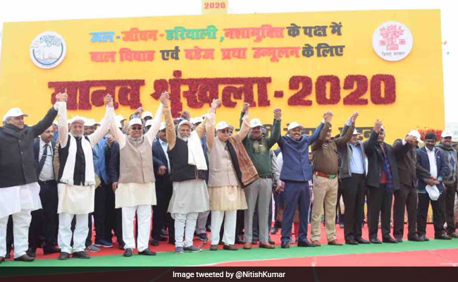 Over 5 Crore In Bihar Join Nitish Kumar's Human Chain For Environment