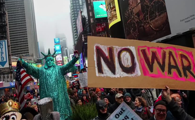 "US Out Of Middle East": Protesters Chant Outside White House