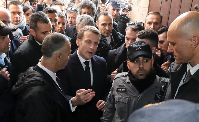"Go Out," Macron Tells Israeli Security In Heated Argument On Camera