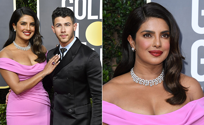Golden Globes 2020: Priyanka Chopra Dazzles In Pink With Nick Jonas By Her Side On The Red Carpet