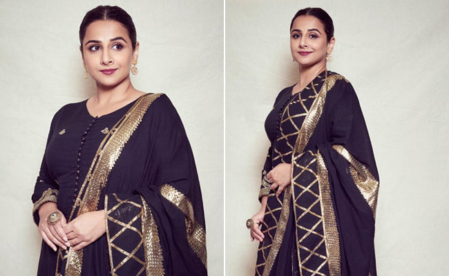 Vidya Balan Proves That A Chic Black <i>Sharara</i> Suit Is Bound To Be A Hit