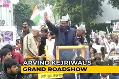 Arvind Kejriwal's Big Roadshow Before Filing Nomination For Delhi Polls Arvind Kejriwal's Big Roadshow Before Filing Nomination For Delhi Polls