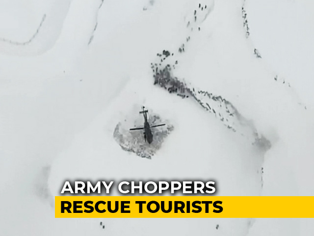 Watch: Army Choppers Rescue Trekkers Stranded On Frozen River In Ladakh