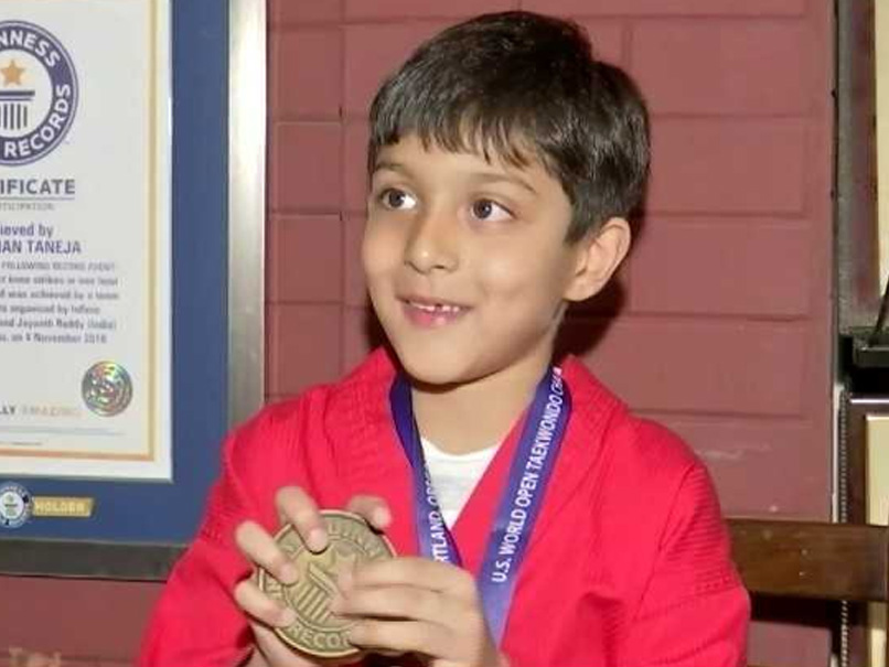 5-Year-Old Boy From Hyderabad Gets Guinness World Record In Taekwondo