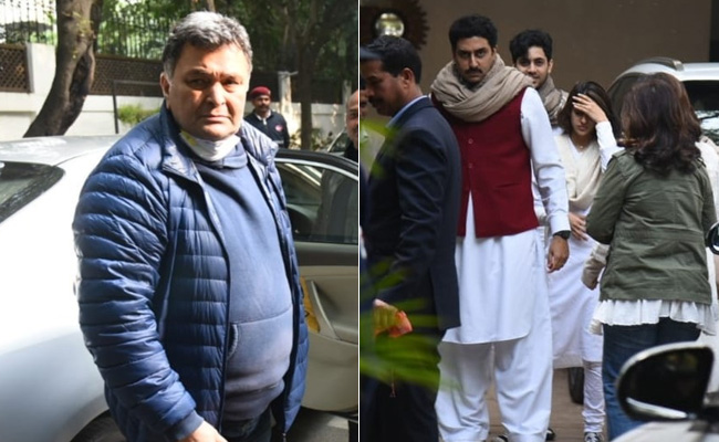 Rishi Kapoor, Navya Naveli, Agastya, Abhishek Bachchan And Others Attend Ritu Nanda's Funeral