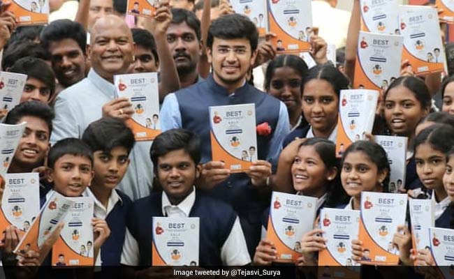 Tejasvi Surya Distributes Guide Books To Address Students' "Poor Performance" In His Constituency