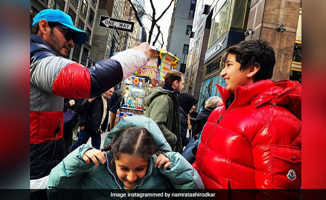 Namrata Shirodkar Posts A Pic Of Mahesh Babu Goofing Around With Kids Gautham And Sitara: "Three Of A Kind"