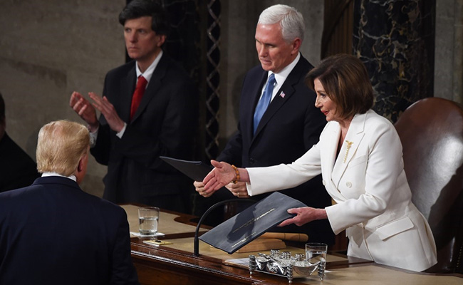 Watch: Trump Skips Nancy Pelosi's Handshake At State Of The Union Address