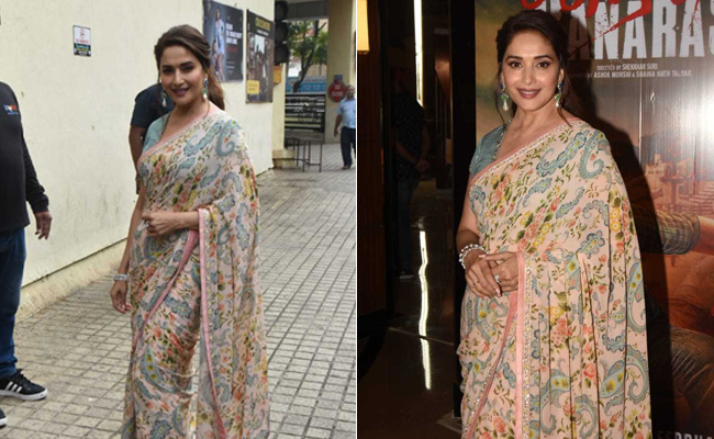 Today In Sensational <i>Saree</i> Style Is Madhuri Dixit Looking Magnificent