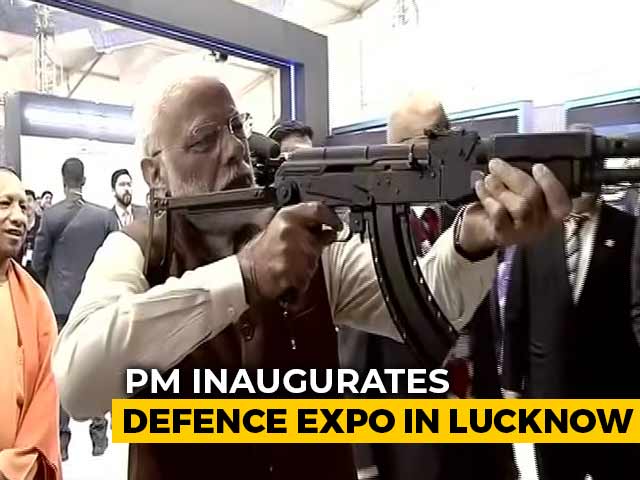 Watch PM Narendra Modi Shoot Assault Rifle At DefExpo 2020