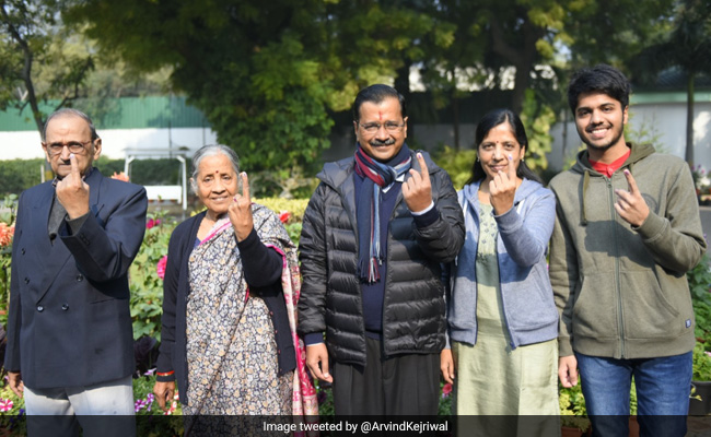 Delhi Election 2020: Arvind Kejriwal "Hopeful" Of Third Term As Son Votes For First Time