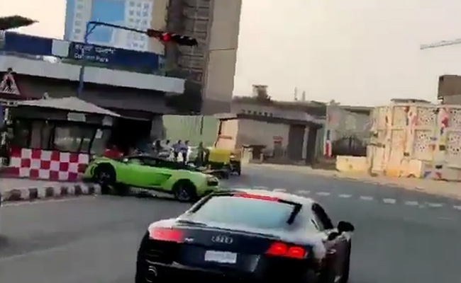 Watch: Bengaluru Businessman Crashes Lamborghini Into Traffic Post