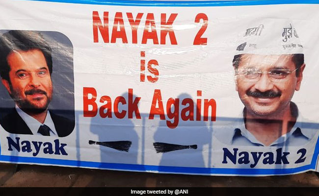 "Nayak 2 Is Back Again": Poster At Arvind Kejriwal's Swearing-In Venue