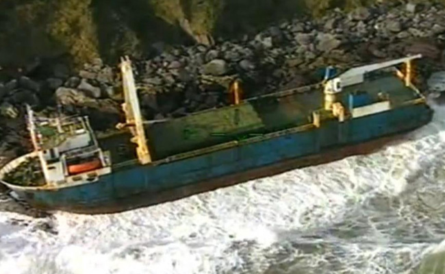 Abandoned 'Ghost Ship' Washes Ashore In Ireland After Storm Dennis