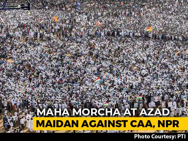 Thousands Protest At Mumbai's Azad Maidan Against Citizenship Law, NRC