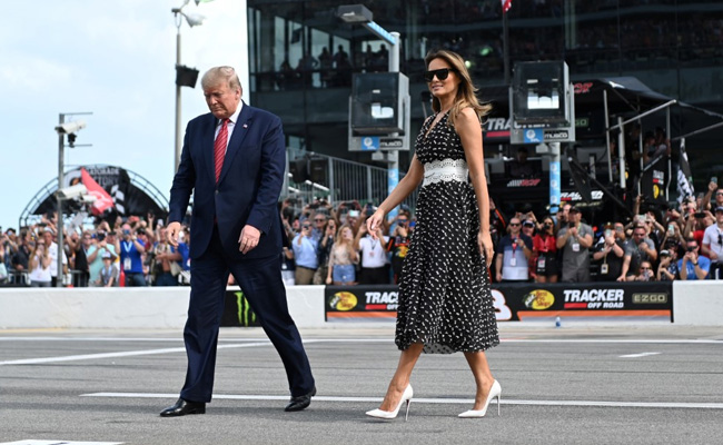 Trump's Reelection Campaign Goes To US Racetrack With Air Force One Flyby