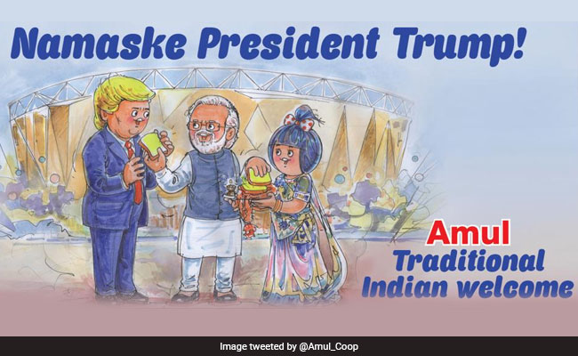 ''Namaske President Trump'': Amul Welcomes US President With Special Cartoon