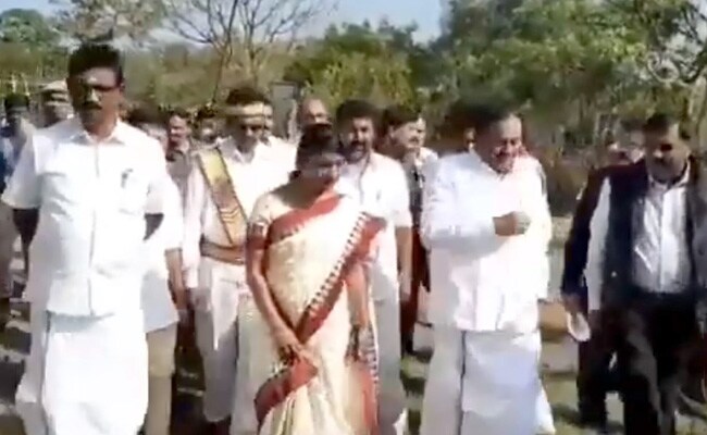 Watch: Outrage After Tamil Nadu Minister Asks Tribal Boy To Remove Slippers Watch: Outrage After Tamil Nadu Minister Asks Tribal Boy To Remove Slippers