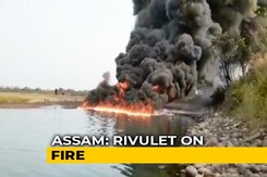 Assam River On Fire For 2 Days After Crude Oil Pipeline Bursts Assam River On Fire For 2 Days After Crude Oil Pipeline Bursts